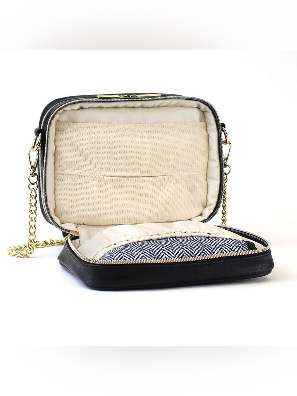 Itzy Ritzy Double Take Crossbody Diaper Bag - BLACK - BNWT - Picture 9 of 15